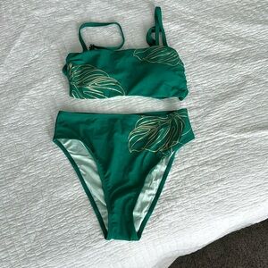 Cupshe green high-waisted bikini